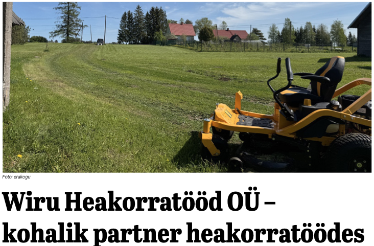 Wiru Heakorratööd OÜ – kohalik partner heakorratöödes